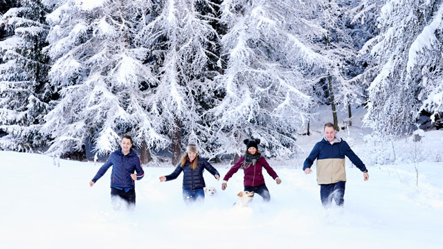 Course dans une neige de rêve